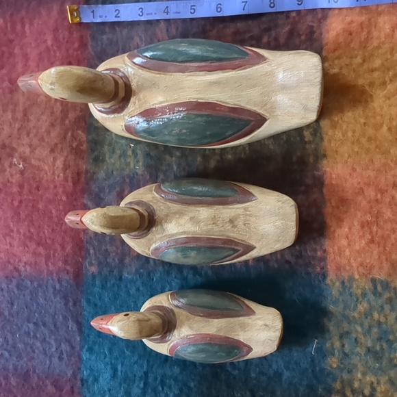 Vintage 80's hand painted duck decoy set of 3. Small, medium, large sizes - Picture 9 of 9